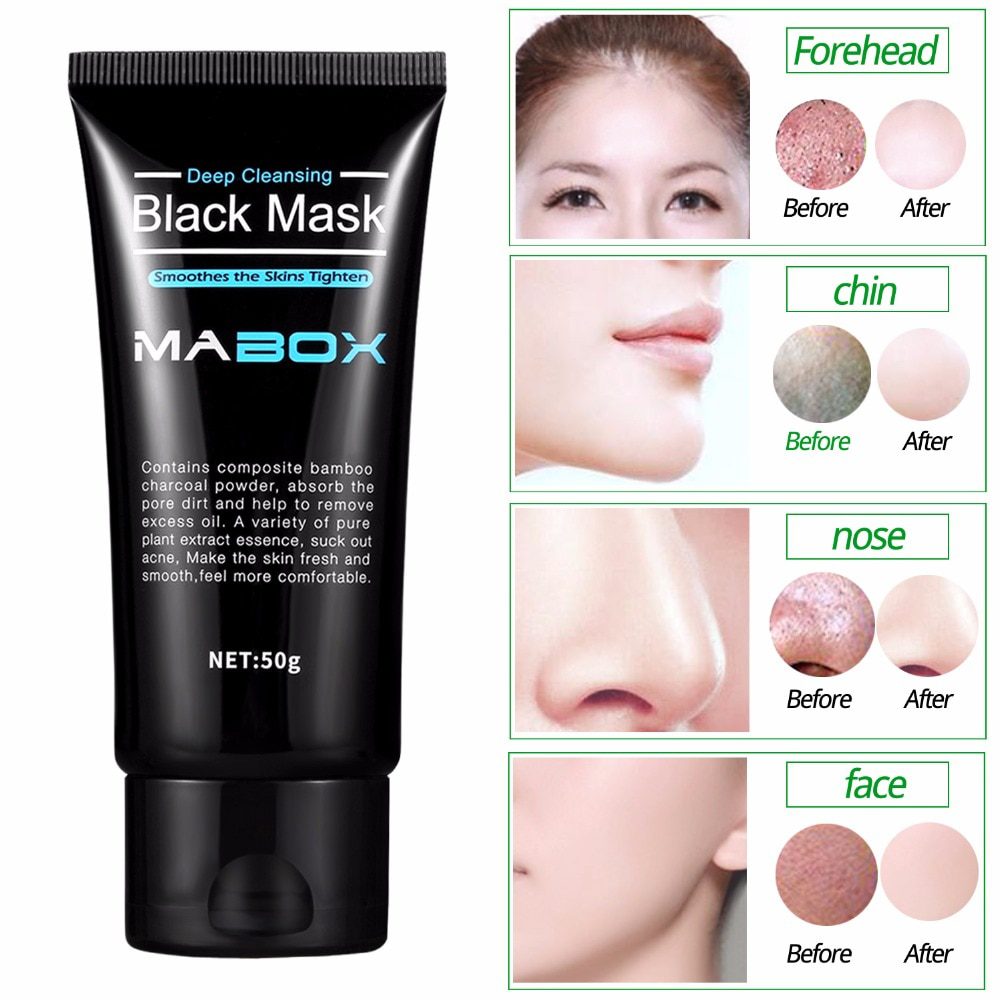 Mabox Black Mask Peel Off Bamboo Charcoal Purifying Blackhead Remover Mask Deep Cleansing for AcneScars Blemishes WrinklesFacial