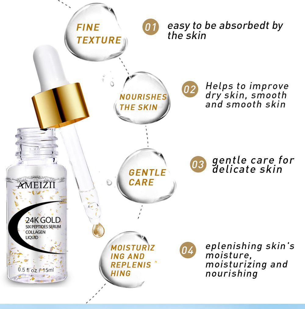 AMEIZII Snail Essence Hyaluronic Acid Serum Moisturizing Whitening Lifting Firming Essence Anti-Aging Face Skin Care Repair 1Pcs