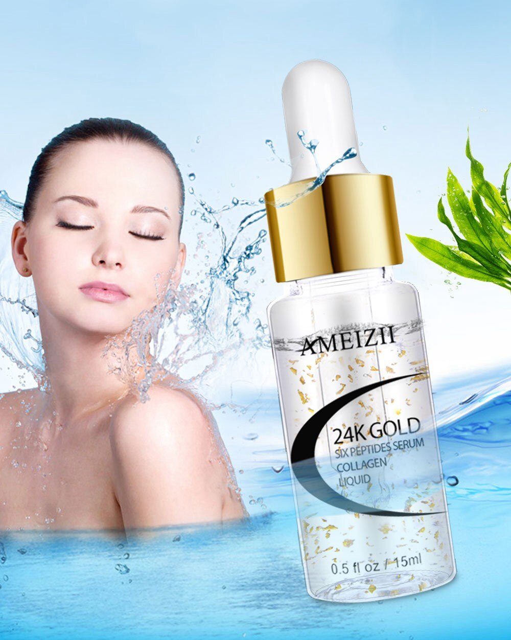 AMEIZII Snail Essence Hyaluronic Acid Serum Moisturizing Whitening Lifting Firming Essence Anti-Aging Face Skin Care Repair 1Pcs