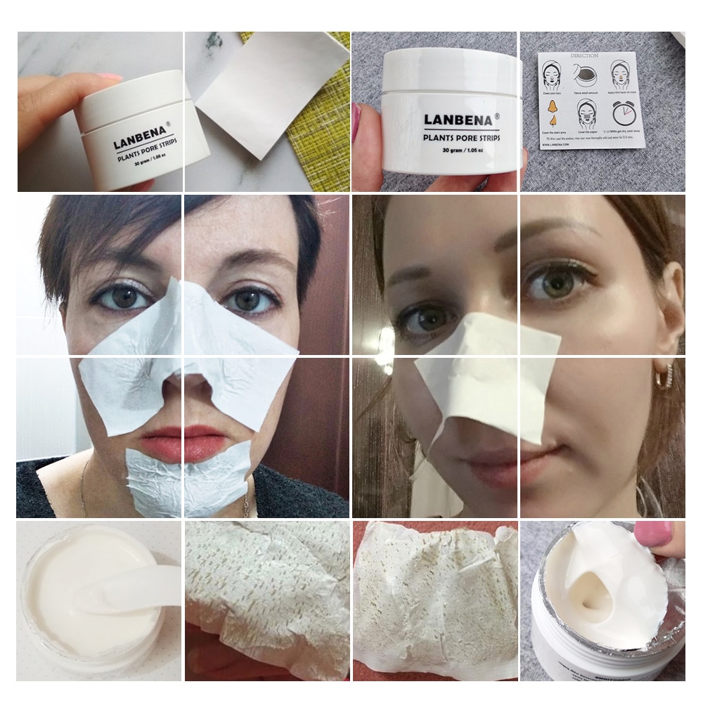 New LANBENA Unisex Blackhead Remover Nose Face Mask Pore Strip Black Mask Peeling Acne Treatment Black Deep Cleansing Skin Care