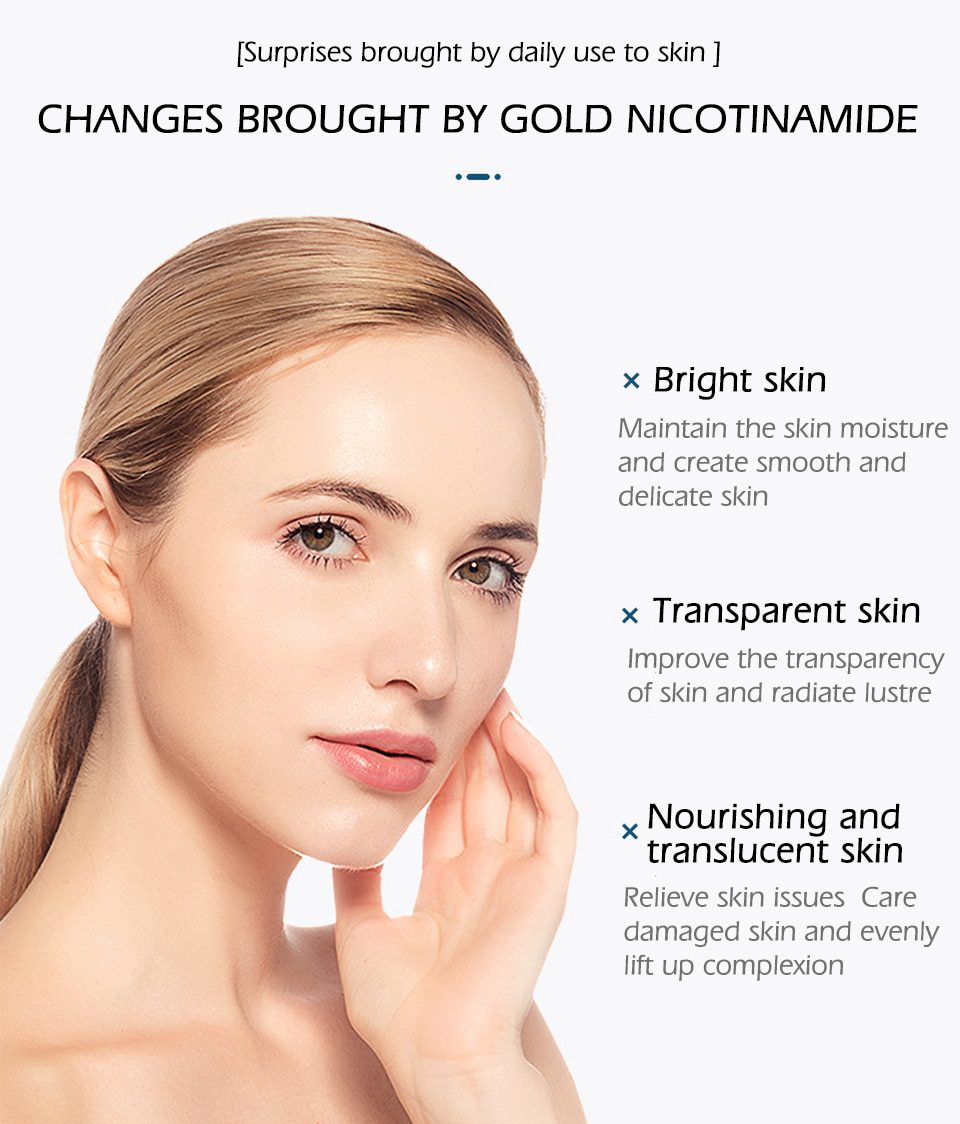 SENANA Hyaluronic Acid Face Serum 24k gold Nicotinamide Ampoule Anti-Aging Shrink pores Anti-Ance Whitening Moisturizing essence