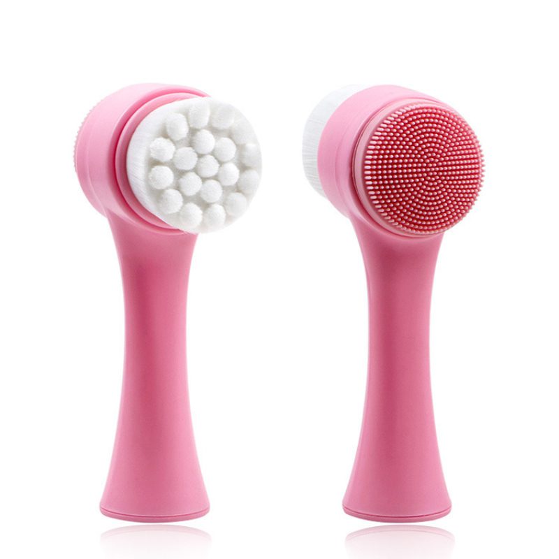 Double Side Silicone Facial Cleanser Brush Portable Size 3D Face Cleaning Vibration Massage Face Washing  Skin Care Tools TSLM1