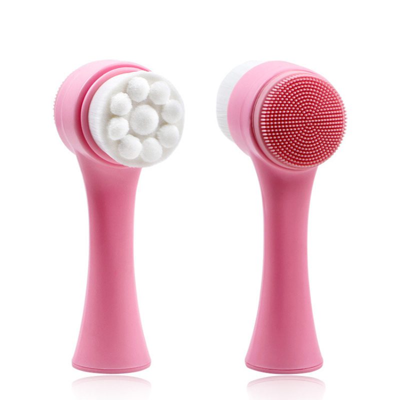 Double Side Silicone Facial Cleanser Brush Portable Size 3D Face Cleaning Vibration Massage Face Washing  Skin Care Tools TSLM1