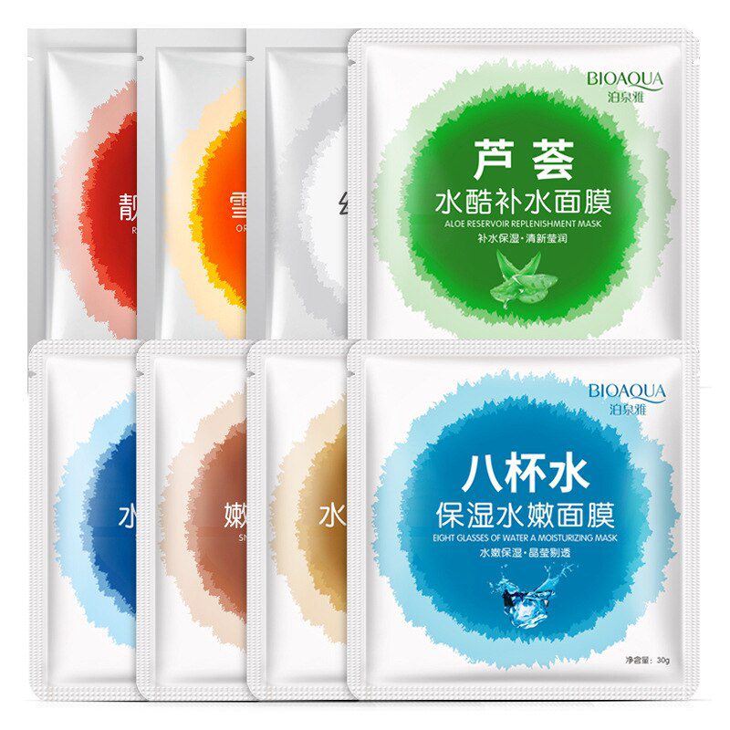 Bioaqua Sheet Mask Snail Essence Facial Mask Skin Care Face Mask Remove blackheads Hydrating Moisturizing Mask korean skin care