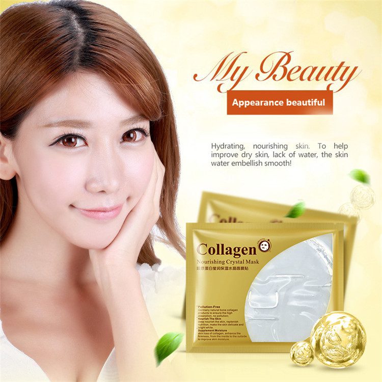 24K Gold Collagen Face Mask Crystal Gold Collagen Facial Masks Moisturizing whitening Anti-aging Skin Care Korean Cosmenics mask