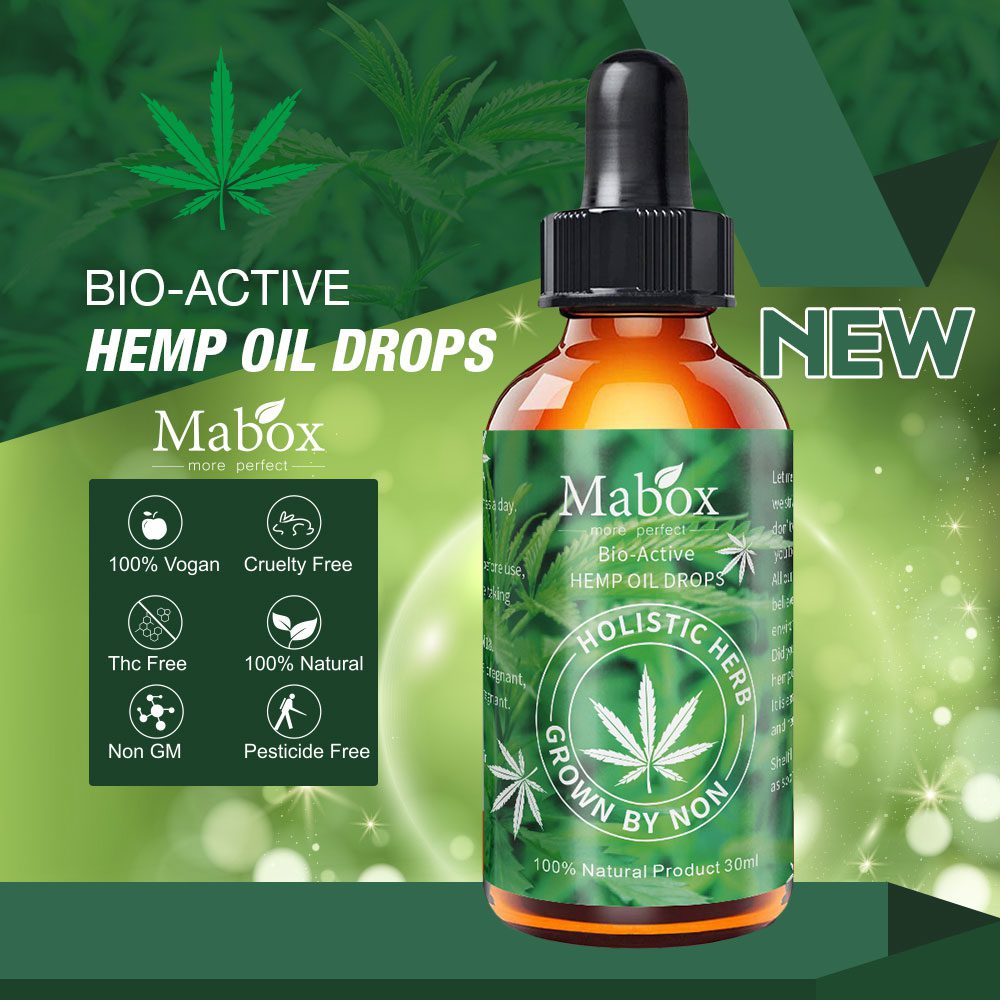 MABOX Hemp Oil, 100% Natural Sleep Aid Anti Stress Hemp Extract Drops for Pain, Anxiety & Stress Relief, 2000mg Contains cbd