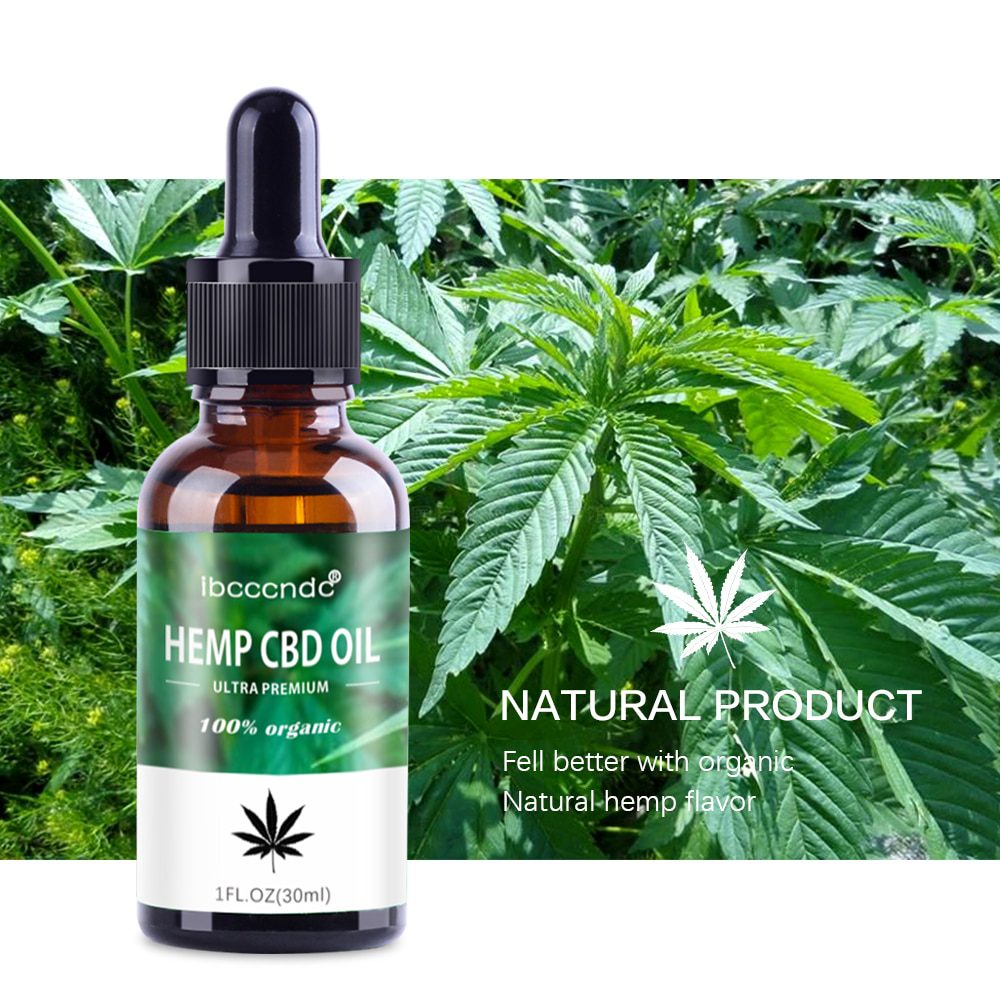 30ml 100% Organic Hemp CBD Oil 2000mg Bio-active Hemp Seeds Oil Extract Drop for Pain Relief Reduce Anxiety Better Sleep Essence