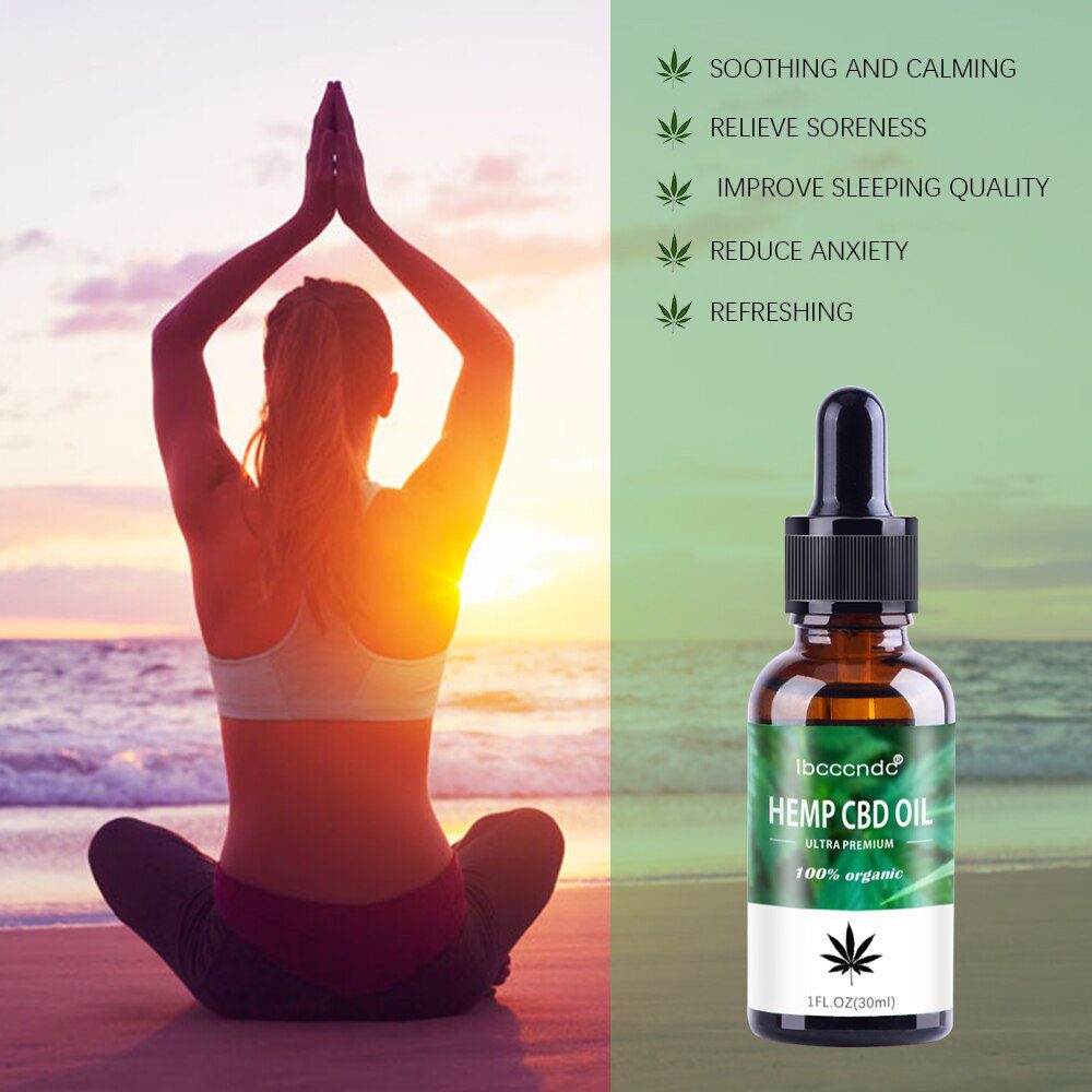 30ml 100% Organic Hemp CBD Oil 2000mg Bio-active Hemp Seeds Oil Extract Drop for Pain Relief Reduce Anxiety Better Sleep Essence