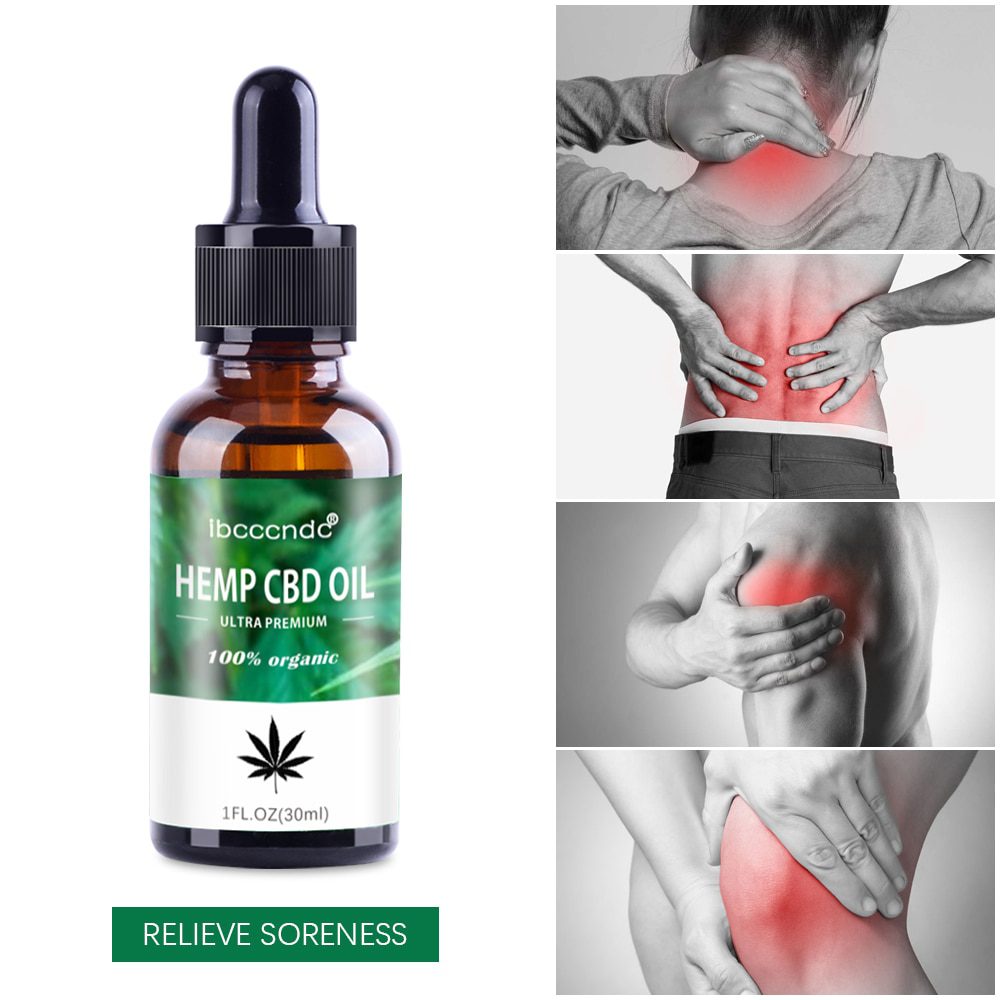 30ml 100% Organic Hemp CBD Oil 2000mg Bio-active Hemp Seeds Oil Extract Drop for Pain Relief Reduce Anxiety Better Sleep Essence