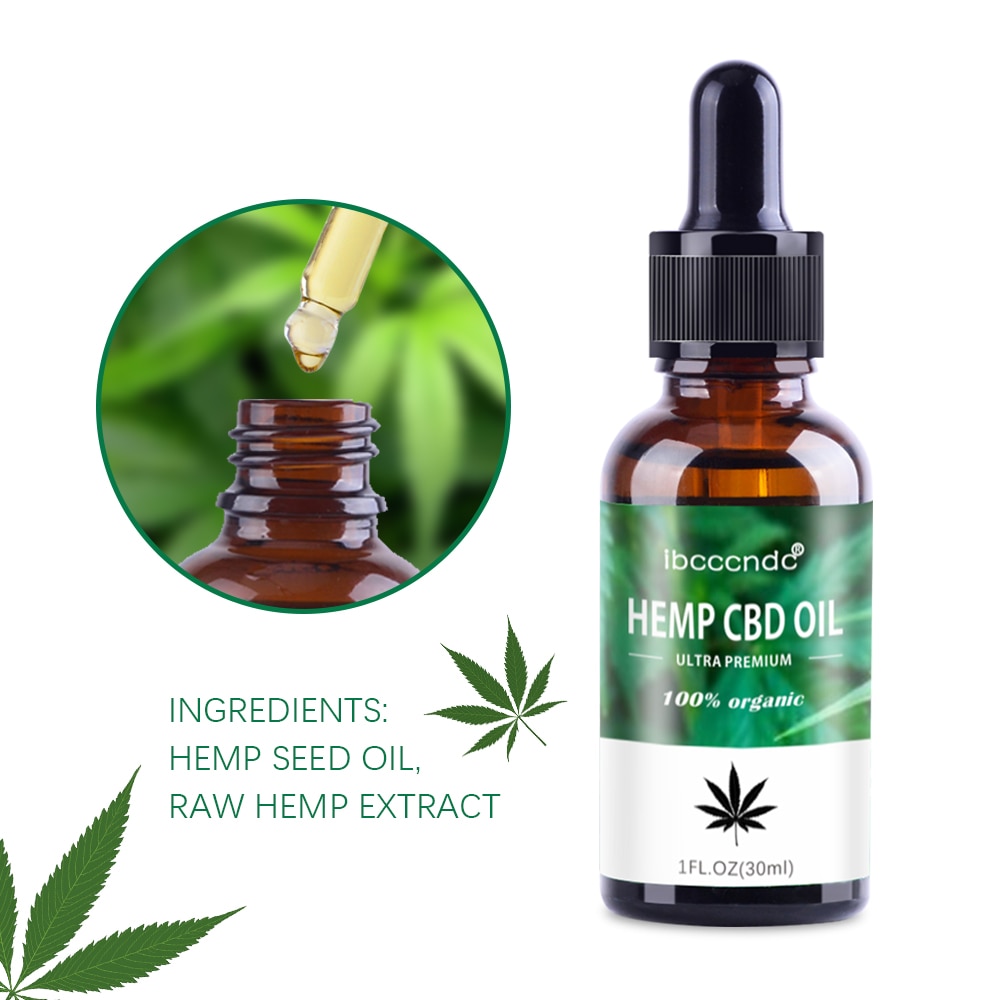 30ml 100% Organic Hemp CBD Oil 2000mg Bio-active Hemp Seeds Oil Extract Drop for Pain Relief Reduce Anxiety Better Sleep Essence