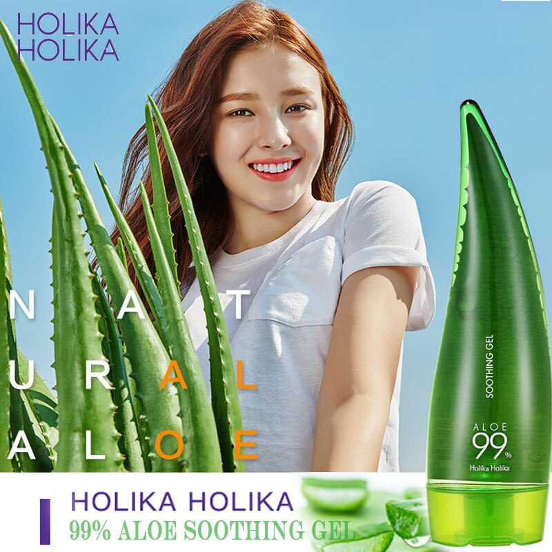 HOLIKA HOLIKA 99% Aloe Soothing Gel Aloe Vera Gel Skin Care Remove Acne Moisturizing Day Cream After Sun Lotions Aloe Gel 55ml