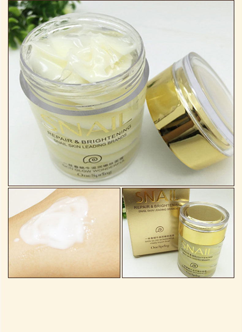 OneSpring Snail Cream Anti Wrinkle and Nourishing Acne Treatment Faical Skin Care Moisturizer Repair Face Cream