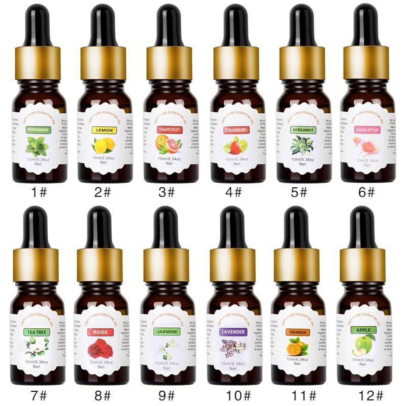 10ml Water-soluble Flower Fruit Essential Oil For Aromatherapy Organic Essential Oil Relieve Body Stress Skin Care TSLM2