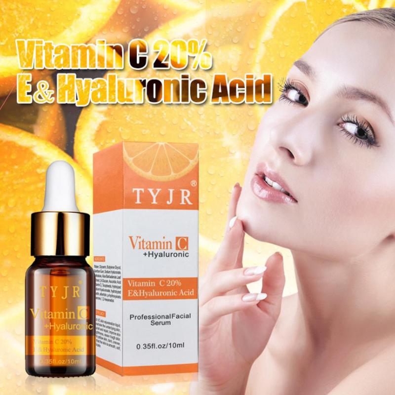 100% Pure Vitamin C Serum Liquid Freckle Removal Acne Scars Hyaluronic Acid Anti-wrinkle Vc Face Serum Fade Dark Spot
