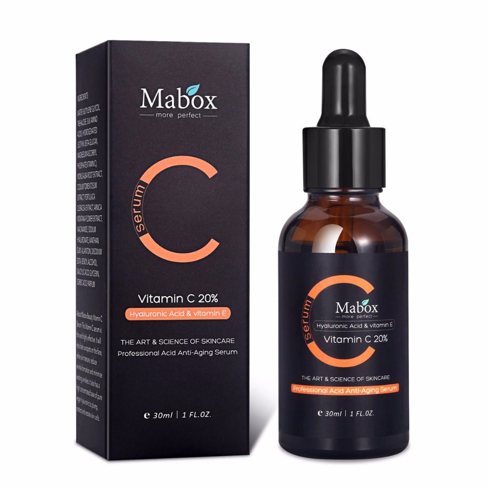 Mabox Vitamin C Whitening Serum Hyaluronic Acid Face Cream & Vitamin E - Organic Anti-Aging Serum for Face Eye Treatment