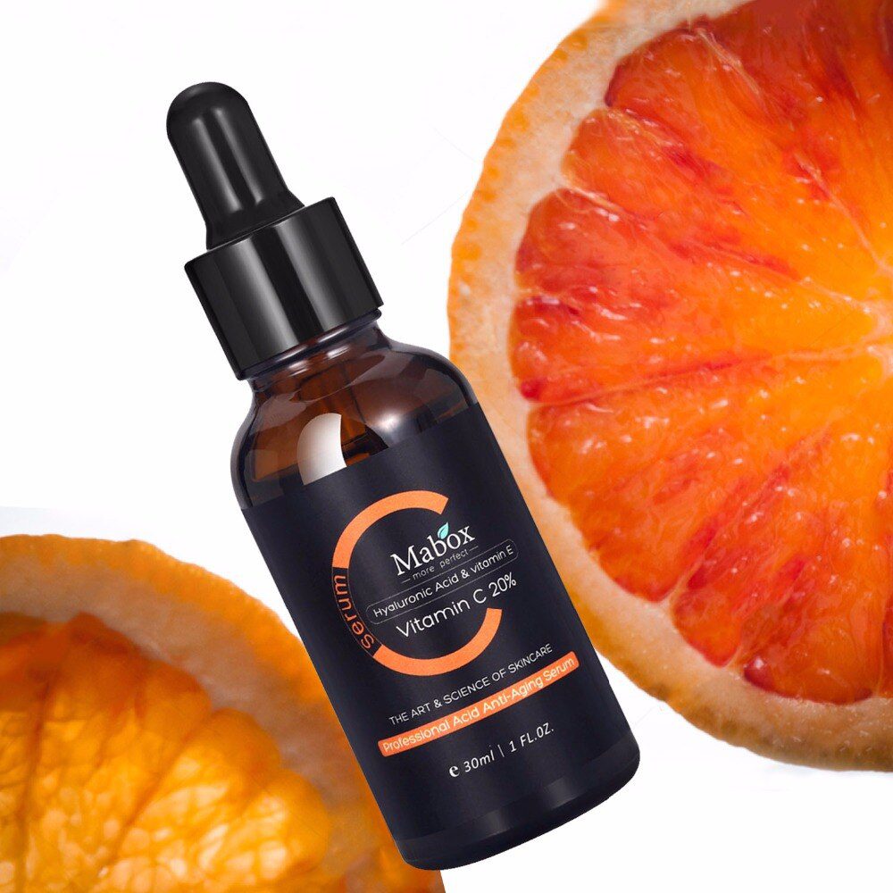 Mabox Vitamin C Whitening Serum Hyaluronic Acid Face Cream & Vitamin E - Organic Anti-Aging Serum for Face Eye Treatment