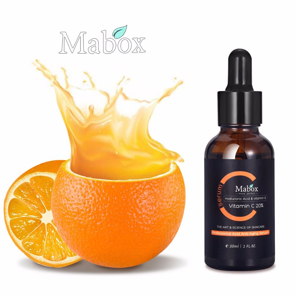 Mabox Vitamin C Whitening Serum Hyaluronic Acid Face Cream & Vitamin E - Organic Anti-Aging Serum for Face Eye Treatment