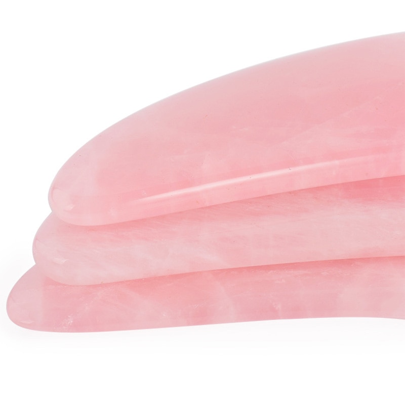 Pink Crystal Stone Jade Roller Set Face Lift Massage Roller Facial Slimming Massager Natural Quartz Stone Neck Massage Tool