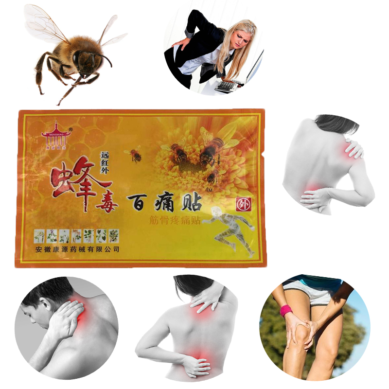 10 Pcs Wild bees venom massage Essential oil Patches for lymphatic drainage Neck Shiatsu Massage promote blood circulation