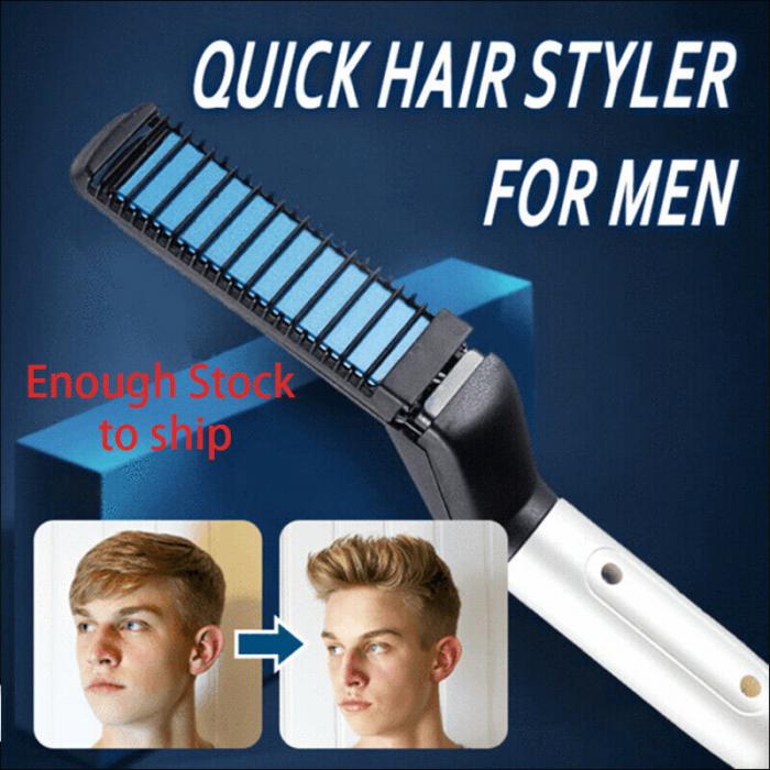 Multifunctional Hair Comb Brush Beard Straightener Hair Straighten Straightening Comb Hair Curler Quick Hair Styler For Men