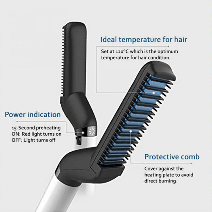 Multifunctional Hair Comb Brush Beard Straightener Hair Straighten Straightening Comb Hair Curler Quick Hair Styler For Men