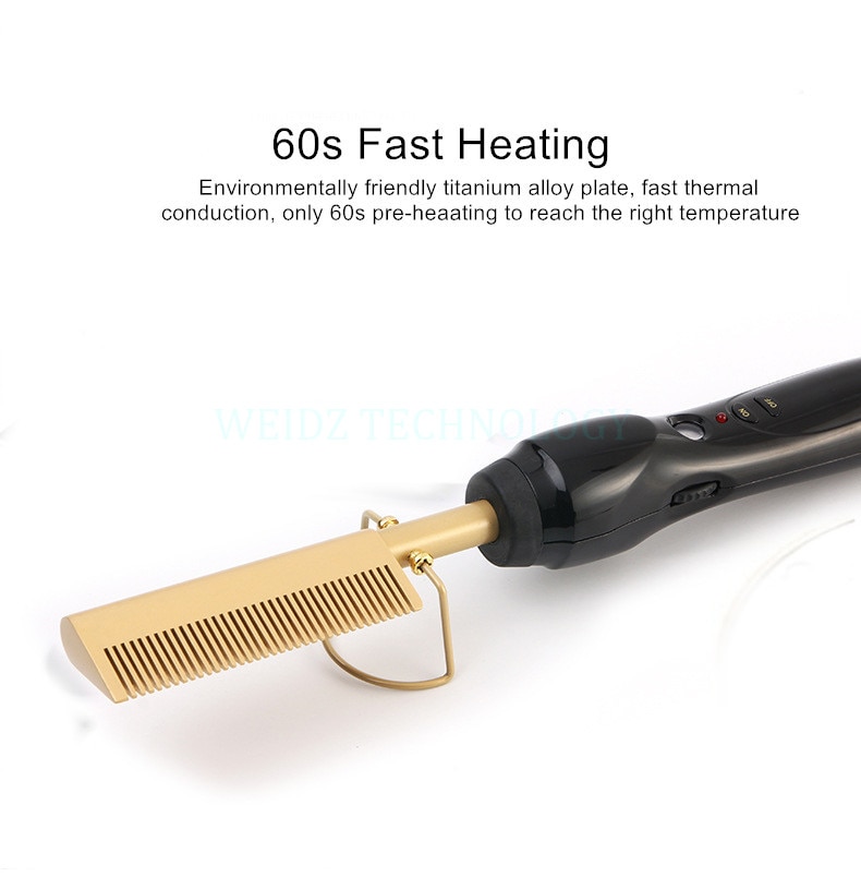 Hair Straightener Iron Hair Curler Iron Comb Wet Dry Hair Pure Copper Head Electric Environmentally Friendly Titanium Alloy YJ4