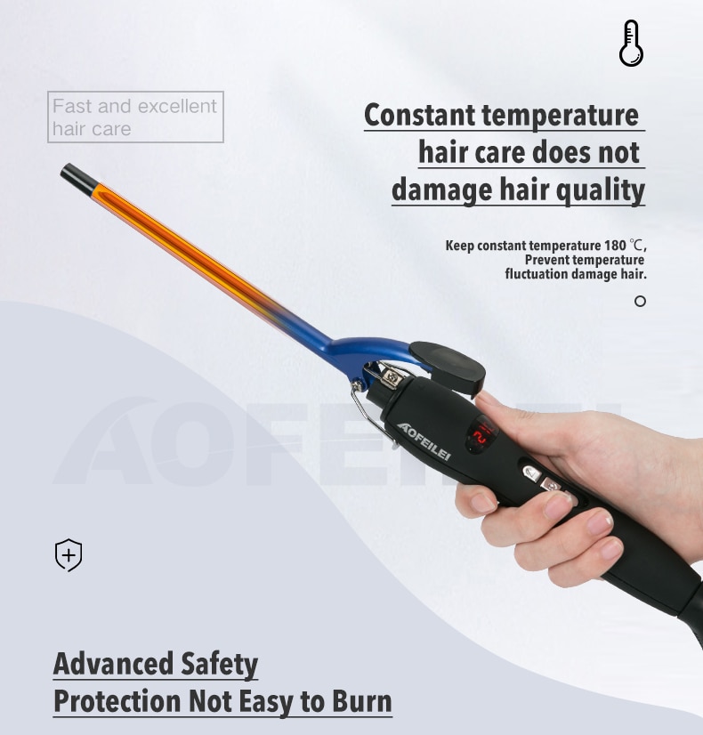 Aofeilei New Arrival professional 9mm curling iron Hair waver Pear Flower Cone electric curling wand roller styling tools