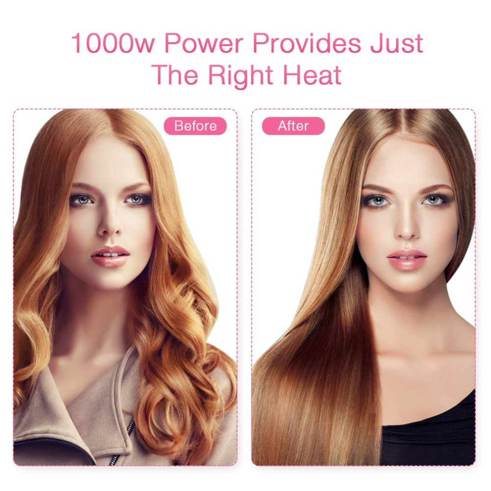 Electric Professional Hair Dryer Comb Infrared Negative Ion Hot Air Comb Straight Curling Hair Comb Hairdryer