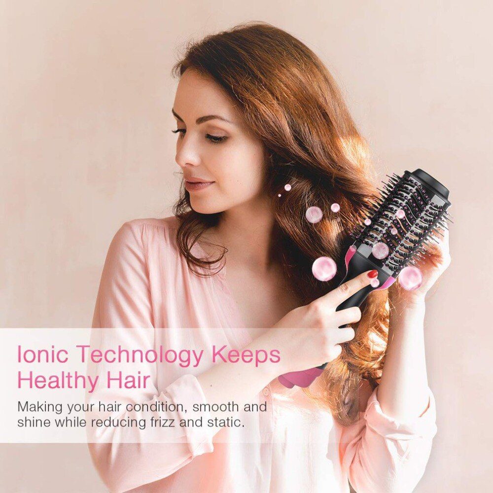 Electric Professional Hair Dryer Comb Infrared Negative Ion Hot Air Comb Straight Curling Hair Comb Hairdryer