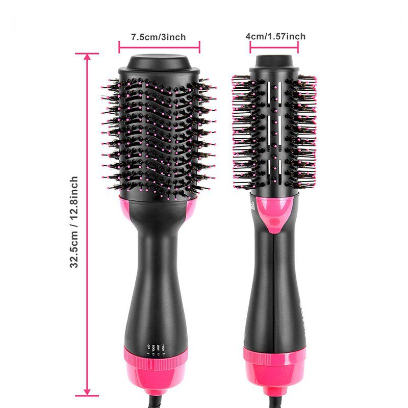 1000W Professional Hair Dryer Brush 2 In 1 Hair Straightener Curler Comb Electric Blow Dryer With Comb Hair Brush Roller Styler