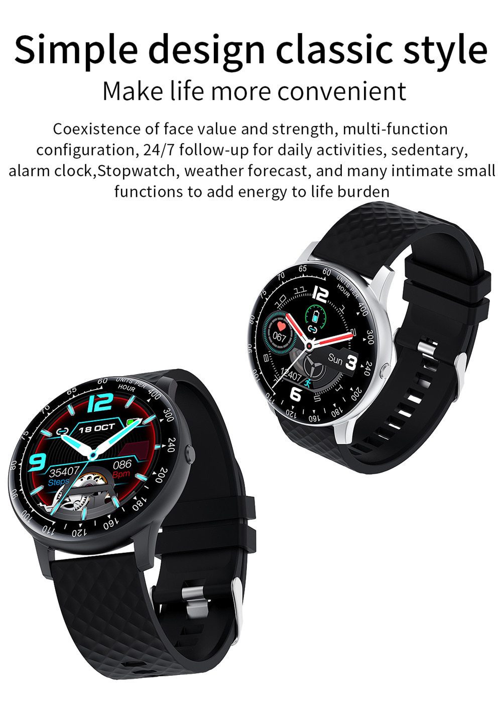 Full Touch Watch Smart Watch Men Blood Pressure IP68 Waterproof Smartwatch 2020 Fitness Tracker Watches Women For Android IOS