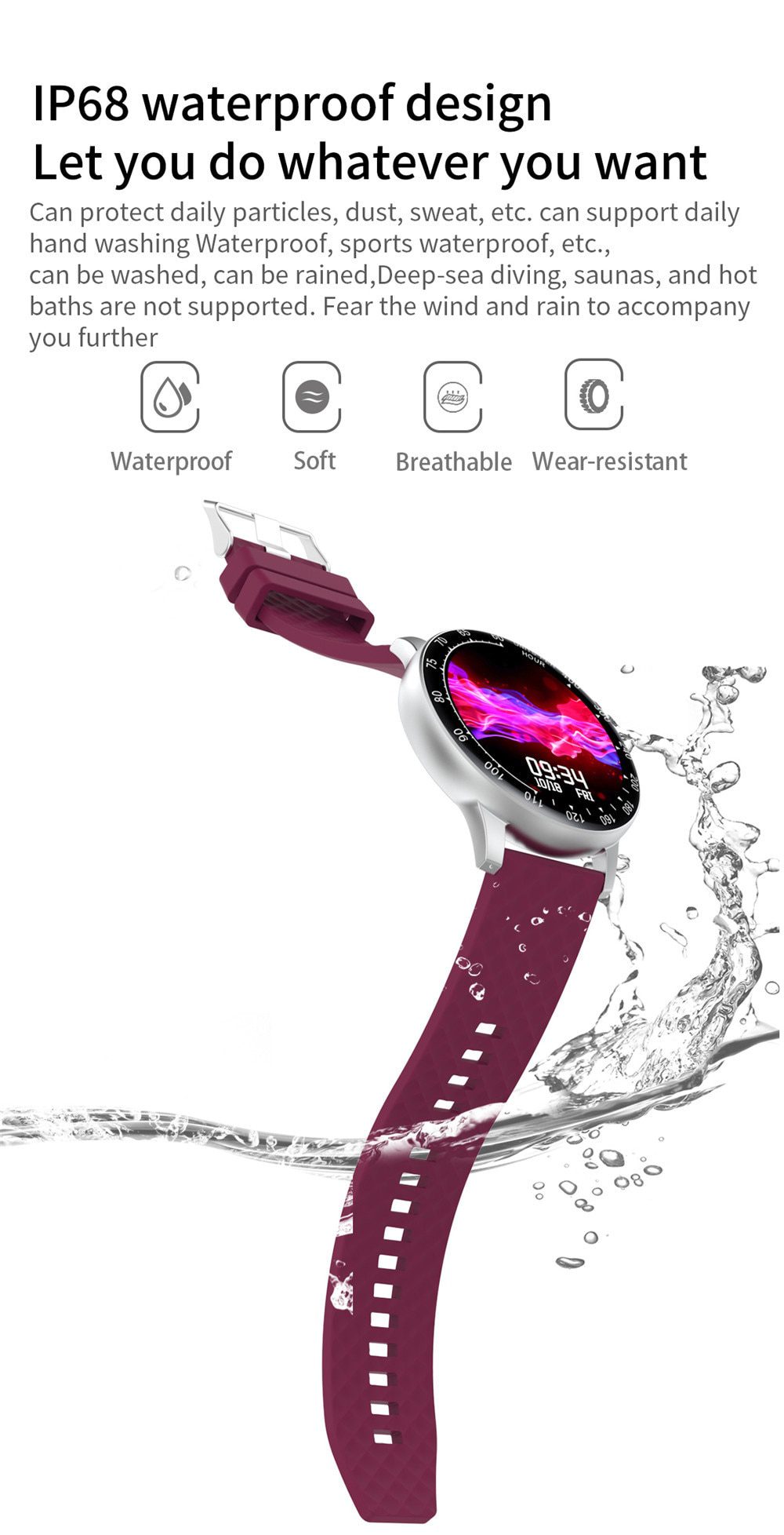 Full Touch Watch Smart Watch Men Blood Pressure IP68 Waterproof Smartwatch 2020 Fitness Tracker Watches Women For Android IOS