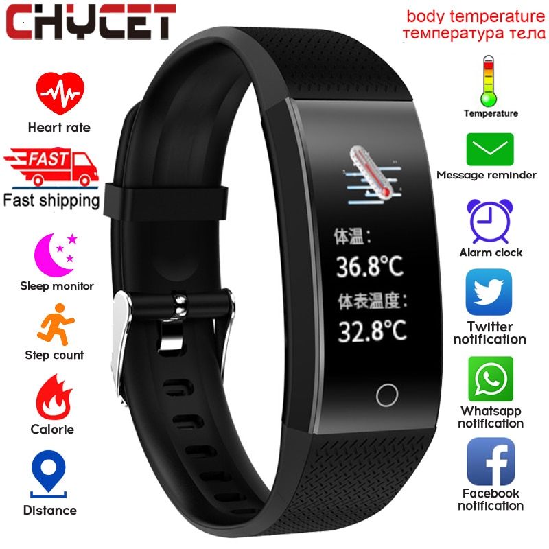 Smart Watch Body Temperature Smartwatch Ip68 Waterproof Heart Rate Fitness Tracker Smart Watches Men Women For Android IOS 2020