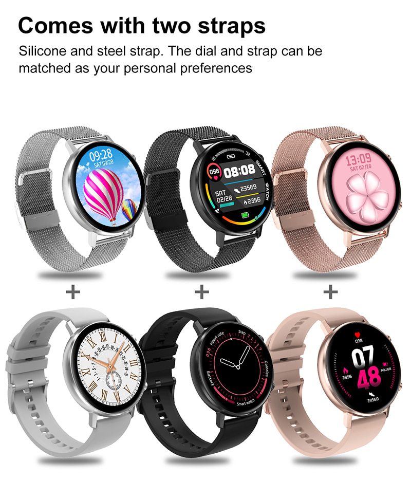 HERALL 2020 NEW Smart Watch Men Women Smartwatch Sport Fitness Bracelet Heart Rate Monitor Waterproof For Android Apple Xiaomi