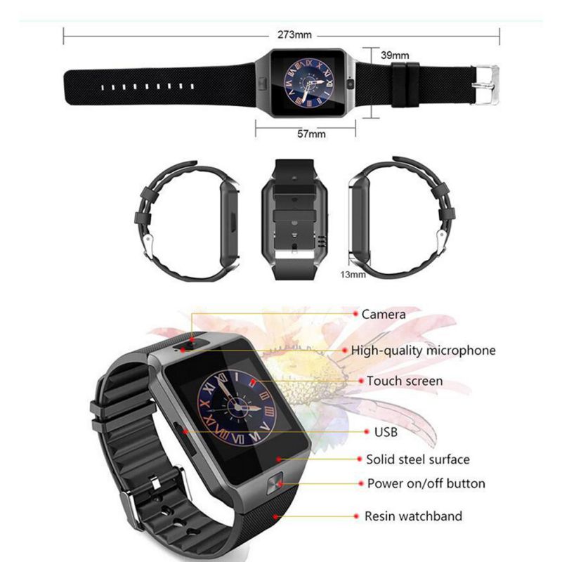 Touch Screen Smart Watch dz09 With Camera Bluetooth WristWatch Relogio SIM Card Smartwatch for xiaomi iPhone Samsung Men Women