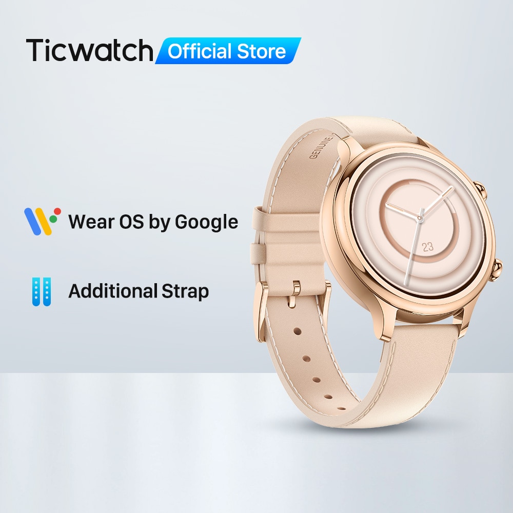 TicWatch C2 Plus Wear OS Smartwatch 1GB RAM Built-in GPS Fitness Tracking IP68 Waterproof Watch NFC Google Pay Women's Watch