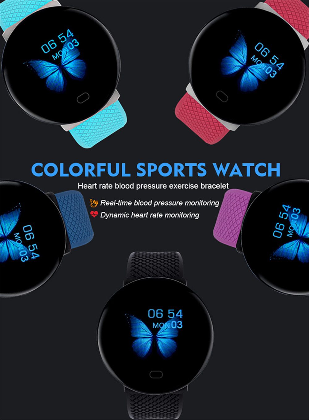 Smart Watch Men 1.3'' Screen Fitness Tracker Ip67 Waterproof Blood Pressure Heart Rate Monitor Smartwatch Woman For Android IOS