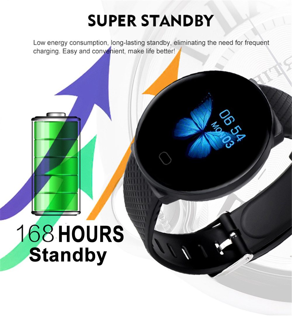 Smart Watch Men 1.3'' Screen Fitness Tracker Ip67 Waterproof Blood Pressure Heart Rate Monitor Smartwatch Woman For Android IOS