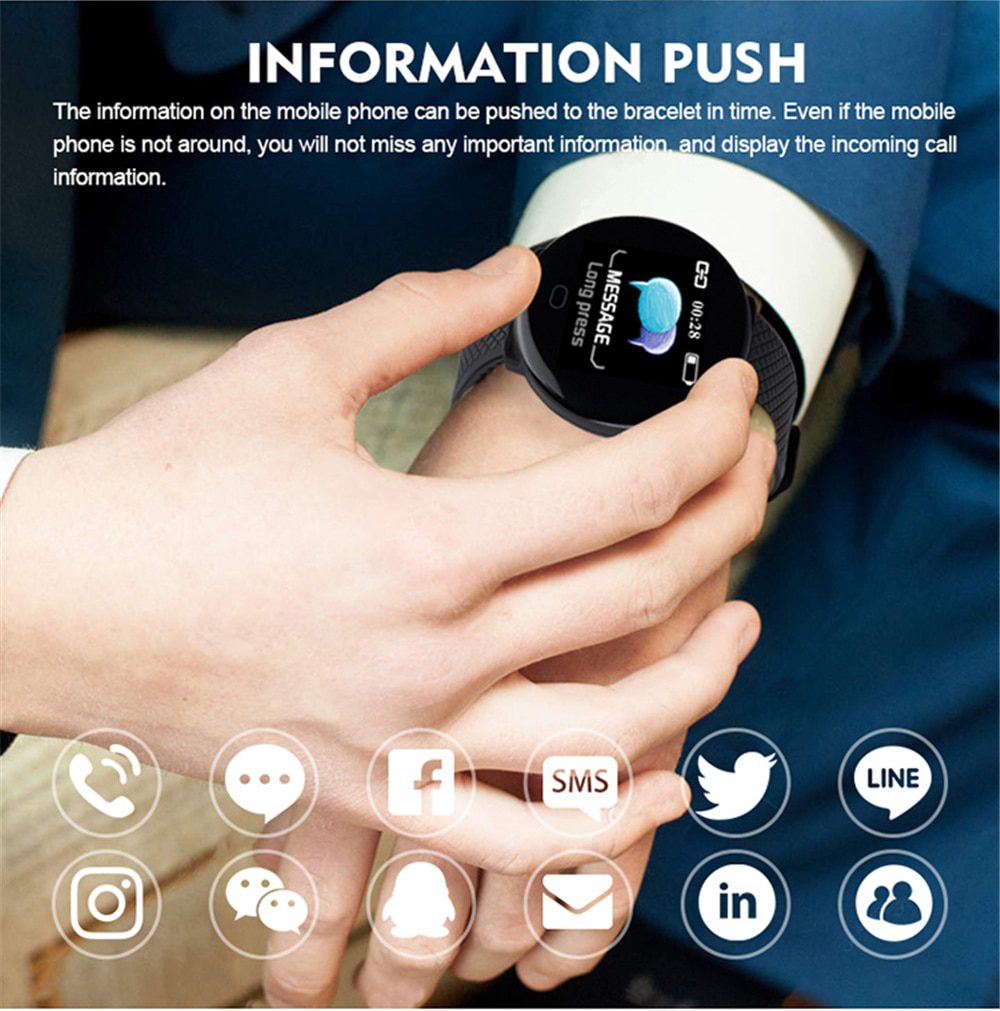 Smart Watch Men 1.3'' Screen Fitness Tracker Ip67 Waterproof Blood Pressure Heart Rate Monitor Smartwatch Woman For Android IOS