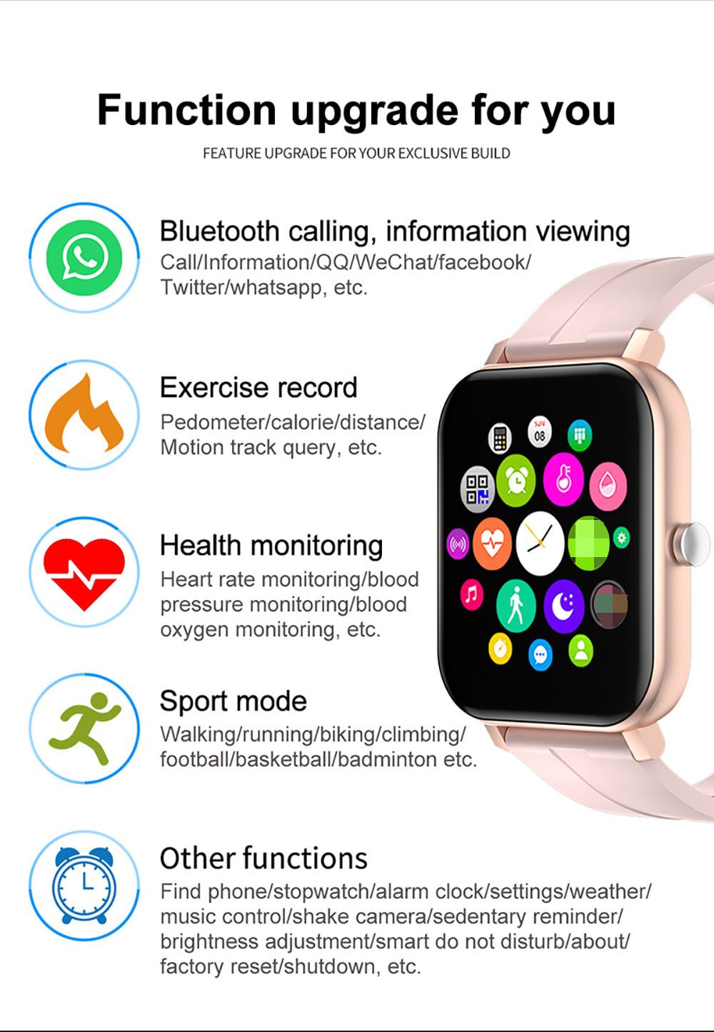 Bluetooth Call Smart Watch Men Full Touch Screen Blood Pressure Smartwatch Women Heart Rate Monitor Fitness Tracker Sport Watch