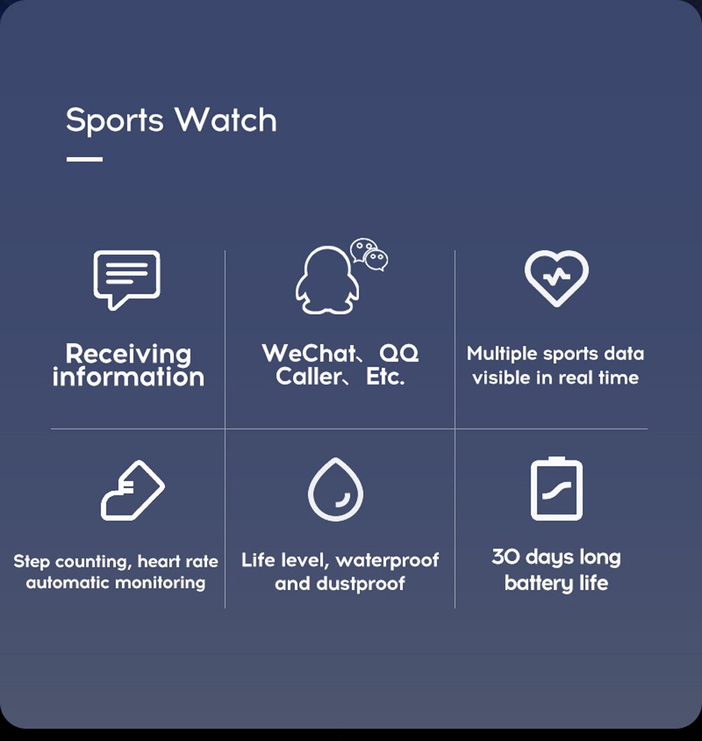 2020 Smart Watch Men Women Blood Pressure Smartwatch Watch Waterproof Heart Rate Tracker Sport Clock Watch Smart For Android IOS