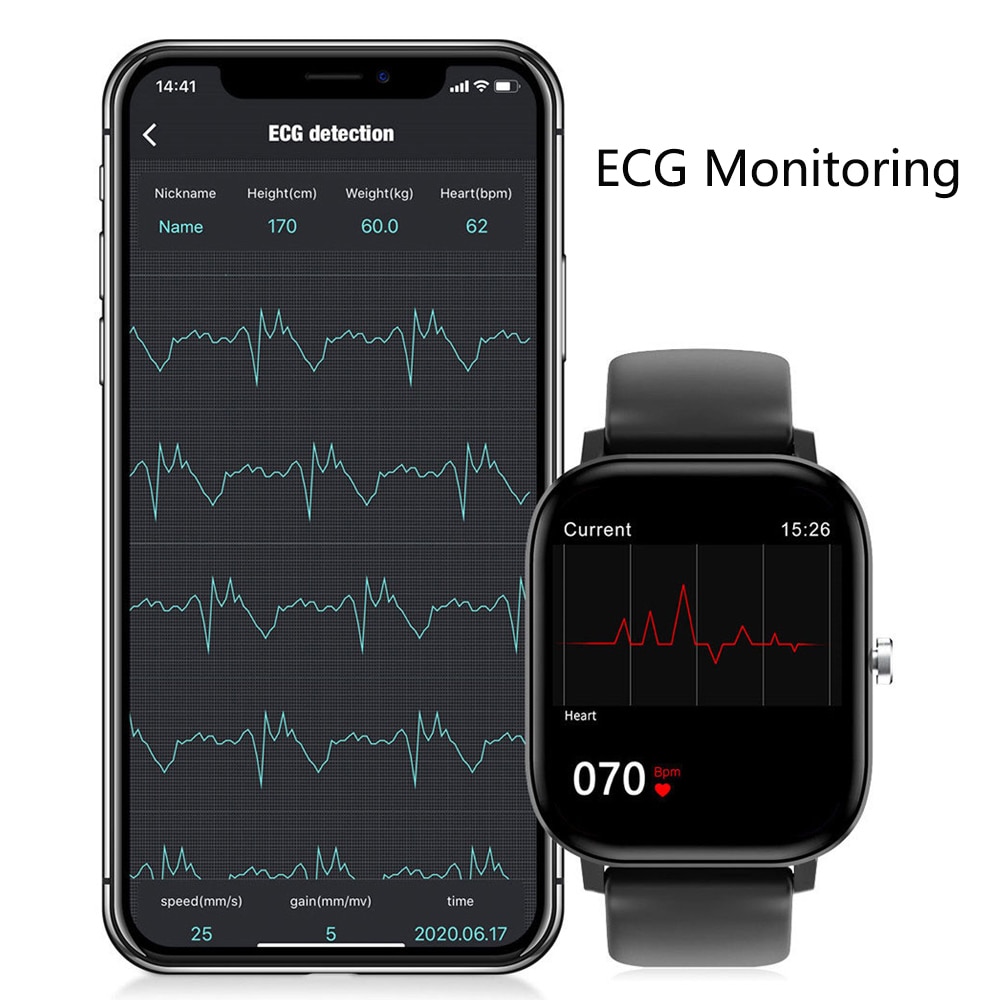 1.75 Inch IPS Screen Smart Watch Men Women ECG Heart Rate Blood Pressure Monitor Smartwatch Waterproof Watch For Android Iphone