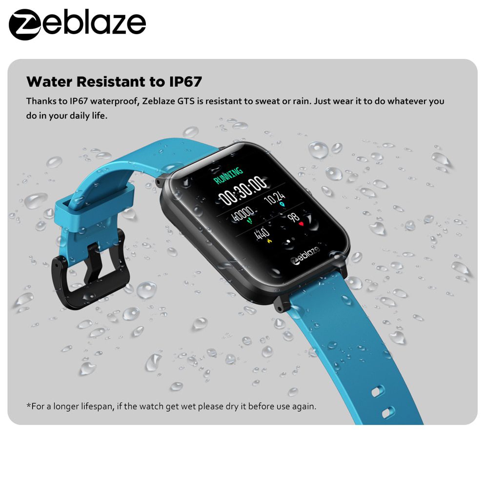 Zeblaze GTS Smart Watch for Phone-Calls Smartwatch Fitness Sleep Heart Rate Blood Pressure Monitor IP67 Waterproof Smart Watches