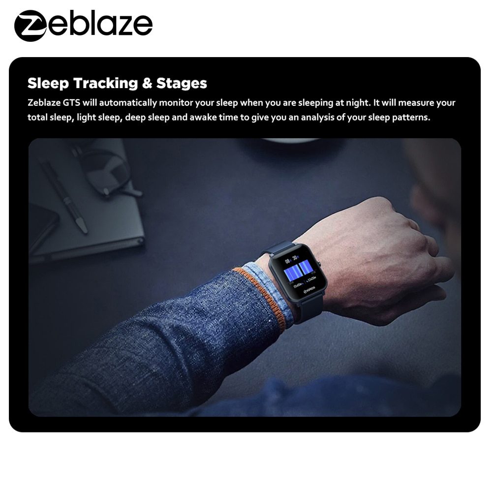 Zeblaze GTS Smart Watch for Phone-Calls Smartwatch Fitness Sleep Heart Rate Blood Pressure Monitor IP67 Waterproof Smart Watches