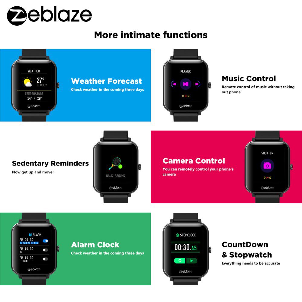 Zeblaze GTS Smart Watch for Phone-Calls Smartwatch Fitness Sleep Heart Rate Blood Pressure Monitor IP67 Waterproof Smart Watches