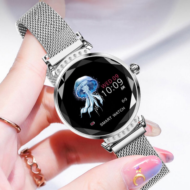 Newest Fashion H2 Smart Watch Women 3D Diamond Glass Heart Rate Blood Pressure Sleep Monitor Best Gift Smartwatch