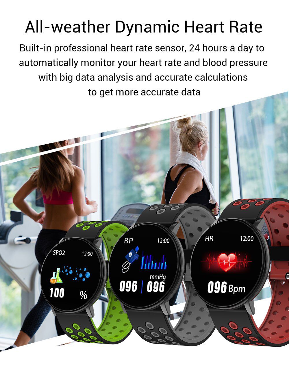 Smart Watch Men Blood Pressure Smart Clock Round Waterproof Smartwatch Women Sport Health Bracelet Watch Smart For Android Ios