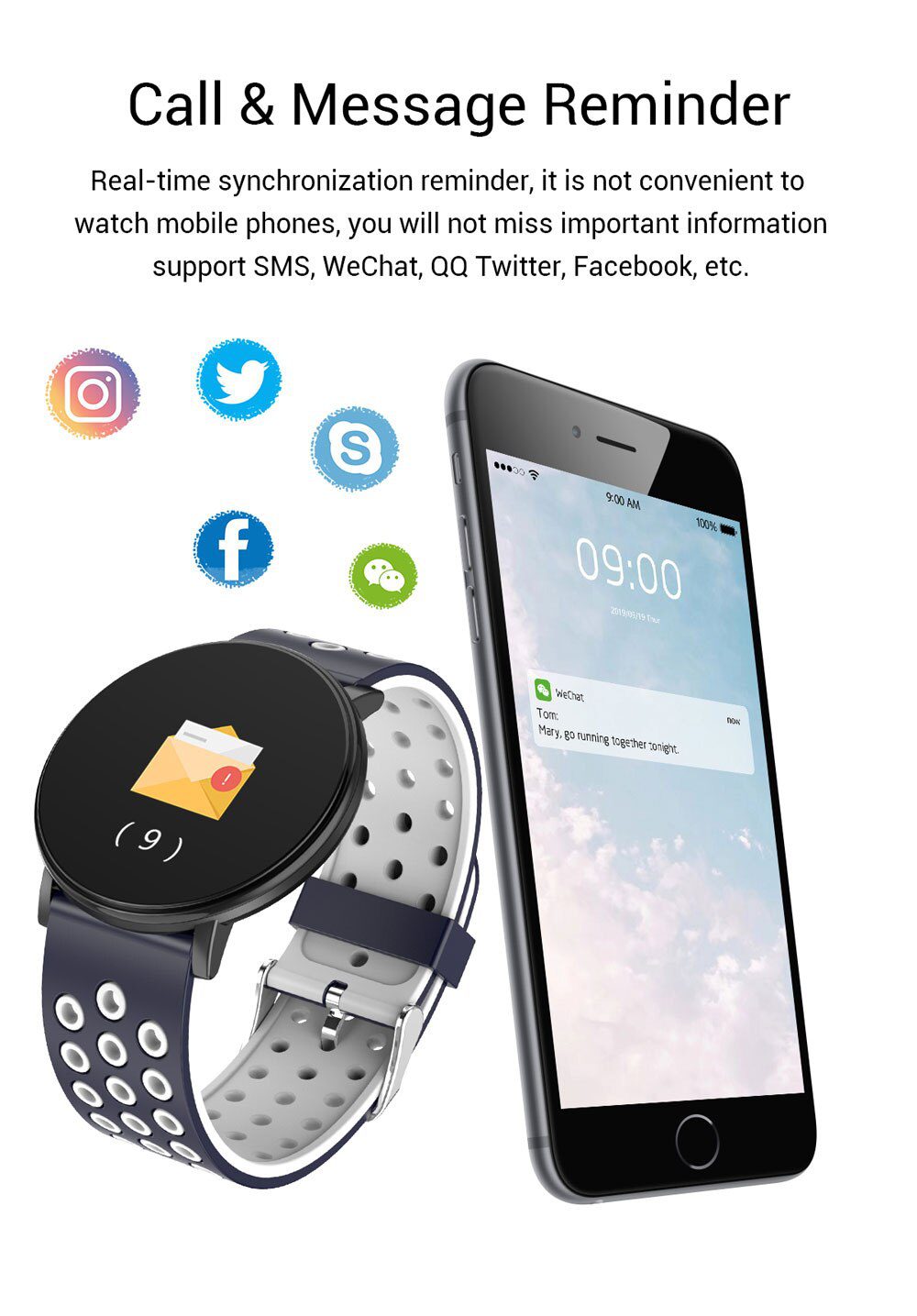 Smart Watch Men Blood Pressure Smart Clock Round Waterproof Smartwatch Women Sport Health Bracelet Watch Smart For Android Ios