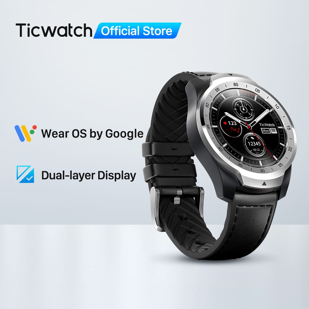 TicWatch Pro Smart Watch Men‘s Watch Wear OS by Google for iOS& Android NFC Payment Built in GPS Waterproof Bluetooth Smartwatch