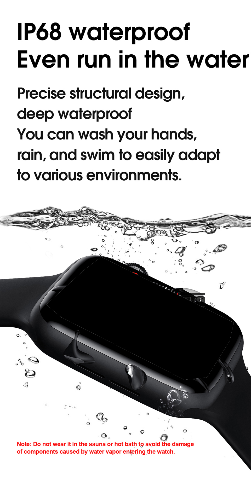 Smartwatch IWO W26 44mm Watch 6 Bluetooth Smart Watch Thermometer ECG Heart Rate Temperature IP68 Waterproof PK IWO 8 13 12